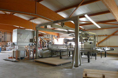 Halbautomatische Holz-Schnitt-Maschine für Paletten und Verpackungen